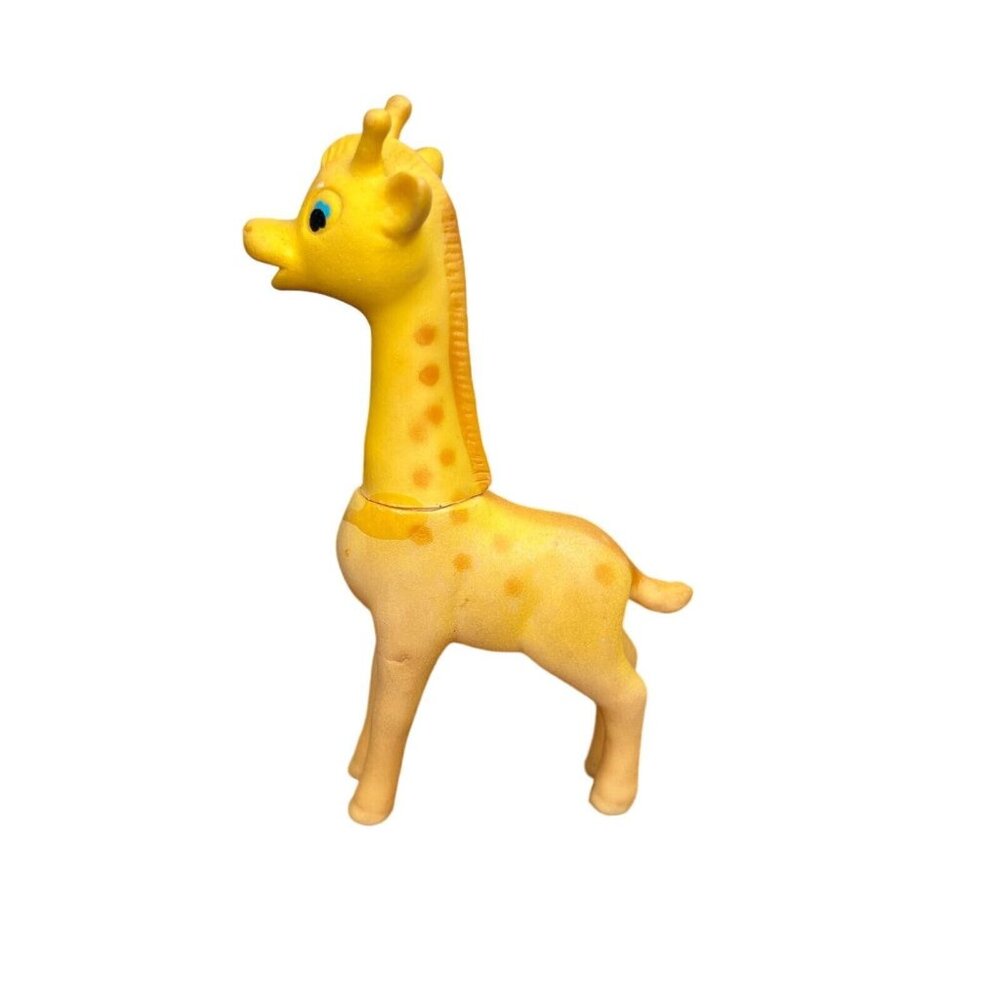 Vintage Rubber Squeaky Baby Toy Swivel Head MCM Giraffe